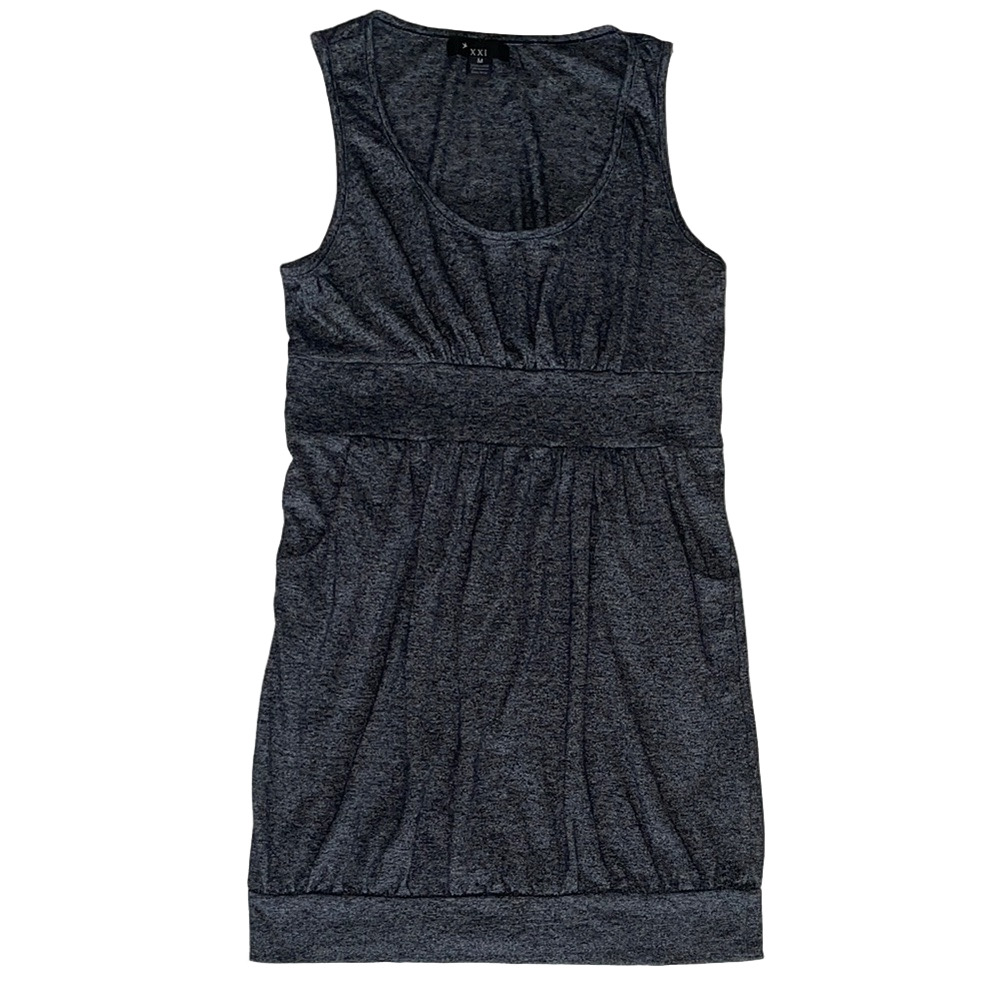 Faith 21 (Forever 21) Women’s Heather Gray Tank Dress with Pockets | Size Medium - Picture 2 of 4
